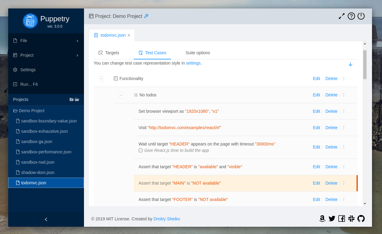 Puppetry - codeless end-to-end test automation, integrated with CI/CD pipeline