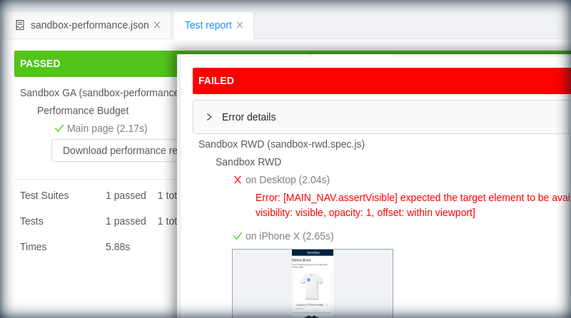 Get test report